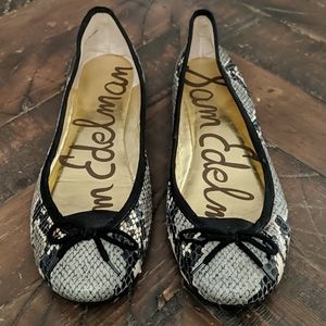 Sam Edelman Faux Snakeskin Flats - Candela 7M